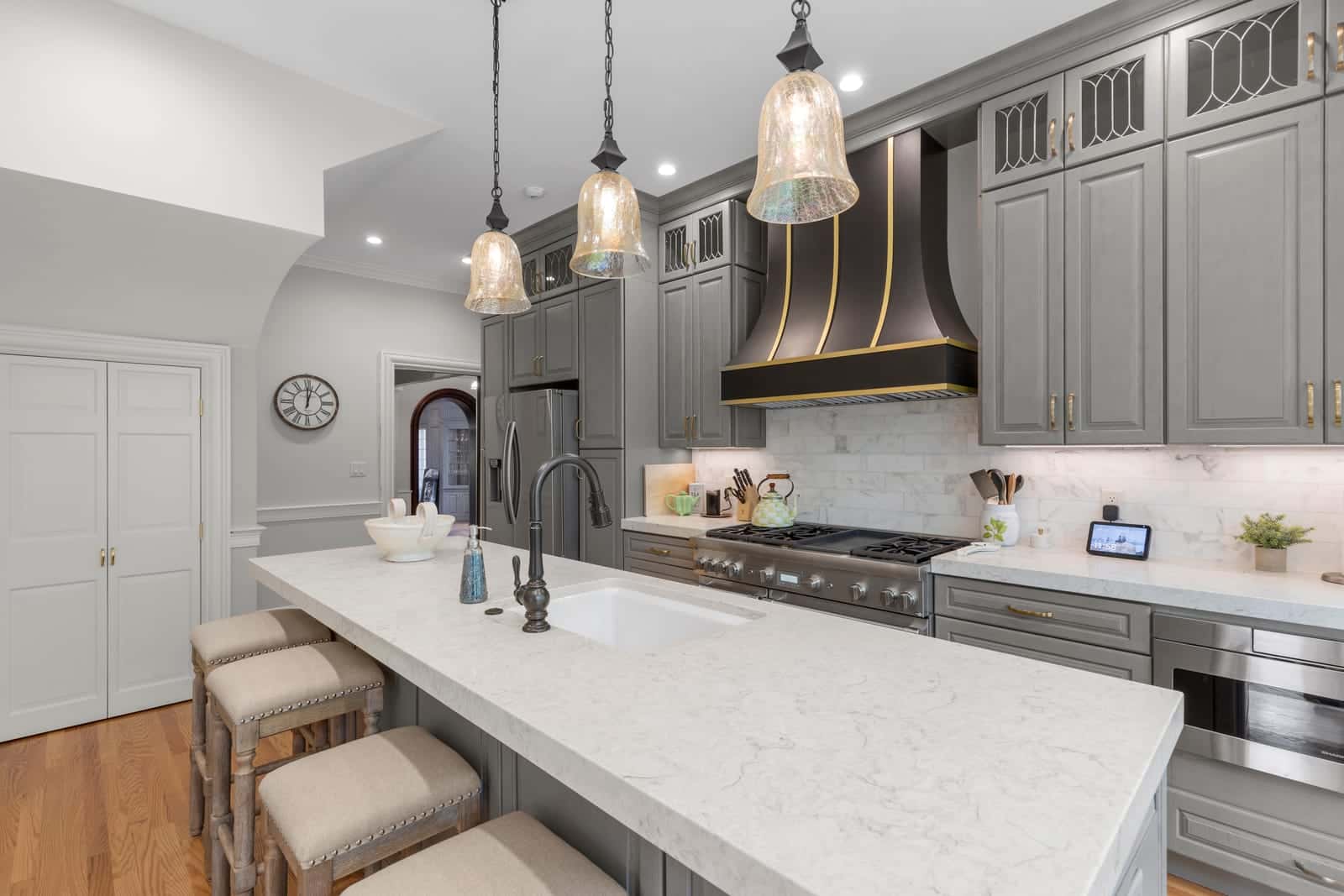 Kitchen interior at a home in Hamilton, Massachusetts