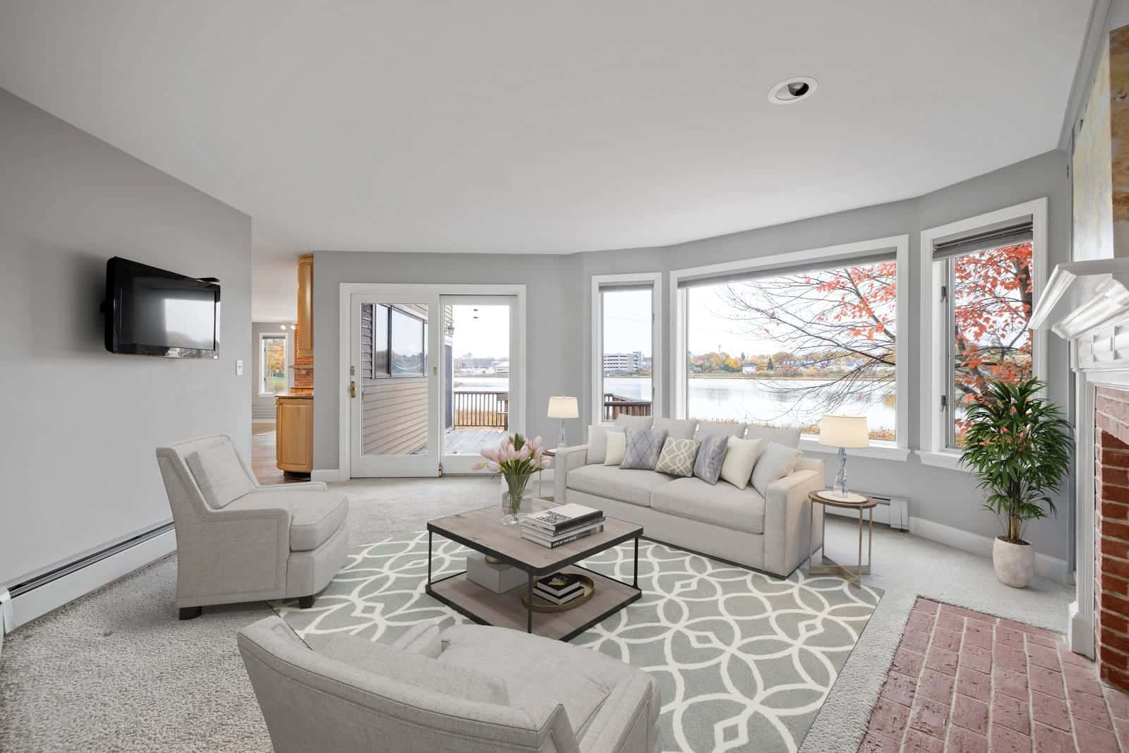 Living space interior at a home in Portsmouth, New Hampshire