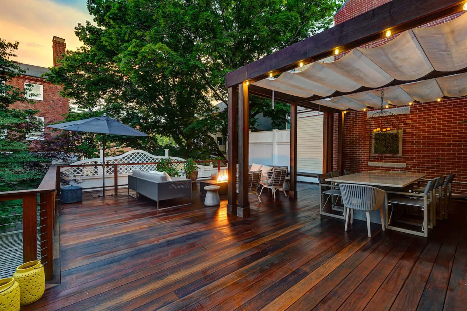 Outdoor living area at a home in Portsmouth, New Hampshire